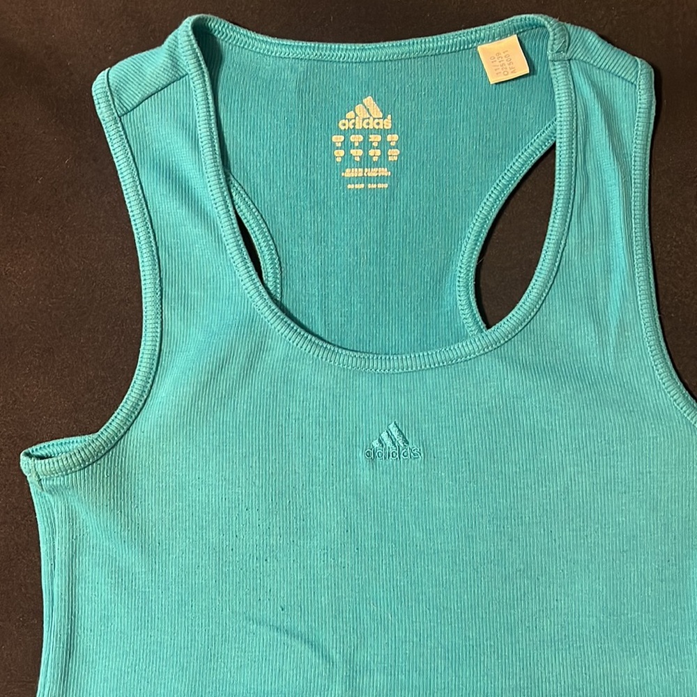 Adidas Blue Ribbed Tank - Picture 4 of 6